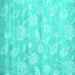 Square Machine Washable Abstract Turquoise Contemporary Area Rugs, wshcon1471turq