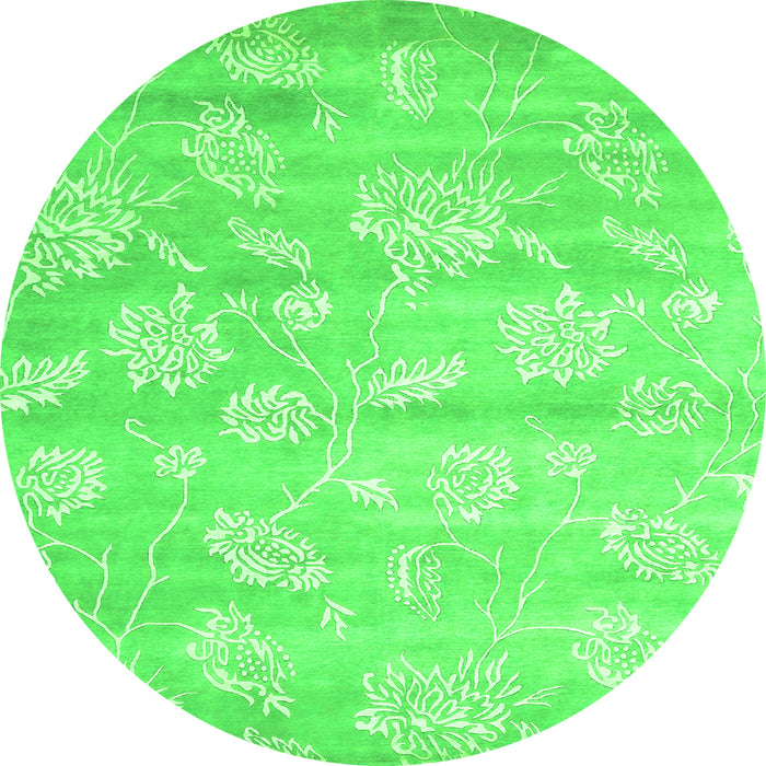 Machine Washable Abstract Green Contemporary Area Rugs, wshcon1471grn
