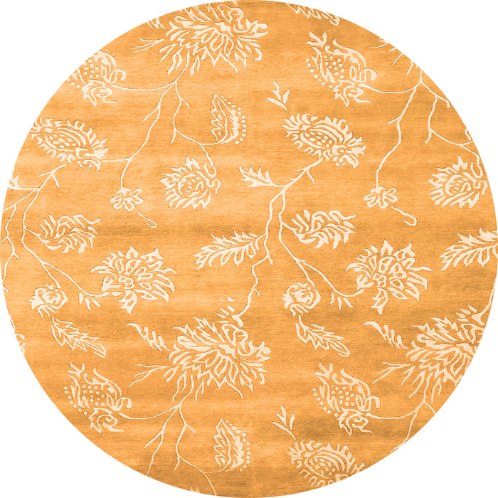 Square Abstract Orange Contemporary Rug, con1471org