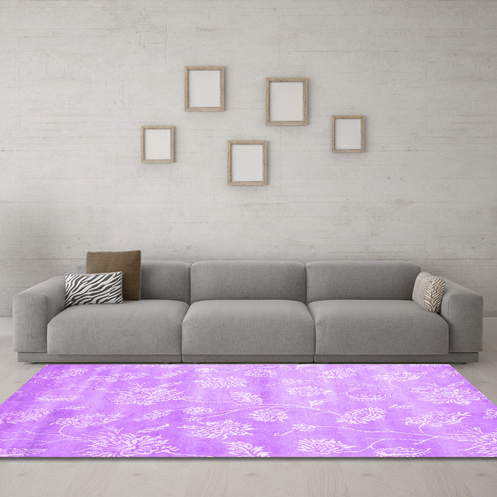 Machine Washable Abstract Purple Contemporary Area Rugs in a Living Room, wshcon1471pur