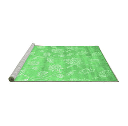 Sideview of Machine Washable Abstract Emerald Green Contemporary Area Rugs, wshcon1471emgrn