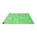 Sideview of Machine Washable Abstract Emerald Green Contemporary Area Rugs, wshcon1471emgrn