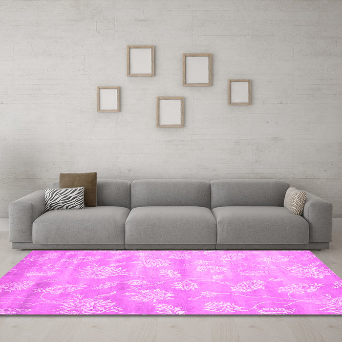 Machine Washable Abstract Pink Contemporary Rug in a Living Room, wshcon1471pnk
