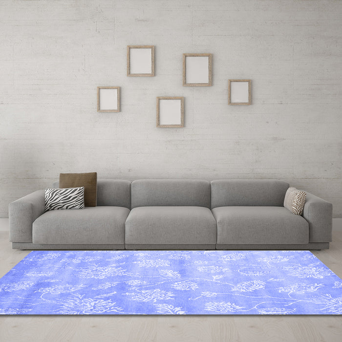 Machine Washable Abstract Blue Contemporary Rug in a Living Room, wshcon1471blu