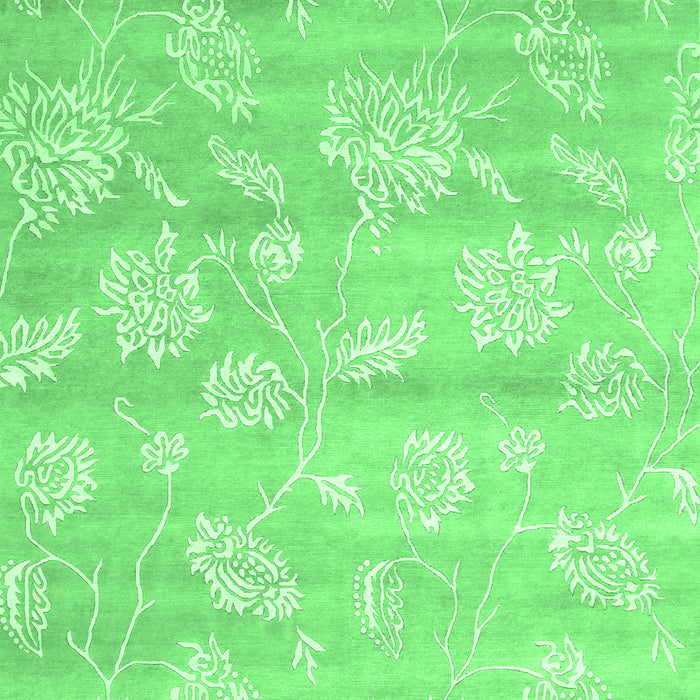 Machine Washable Abstract Emerald Green Contemporary Area Rugs, wshcon1471emgrn