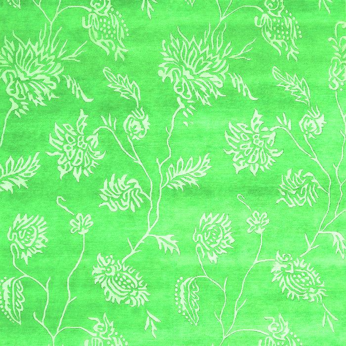 Serging Thickness of Machine Washable Abstract Green Contemporary Area Rugs, wshcon1471grn