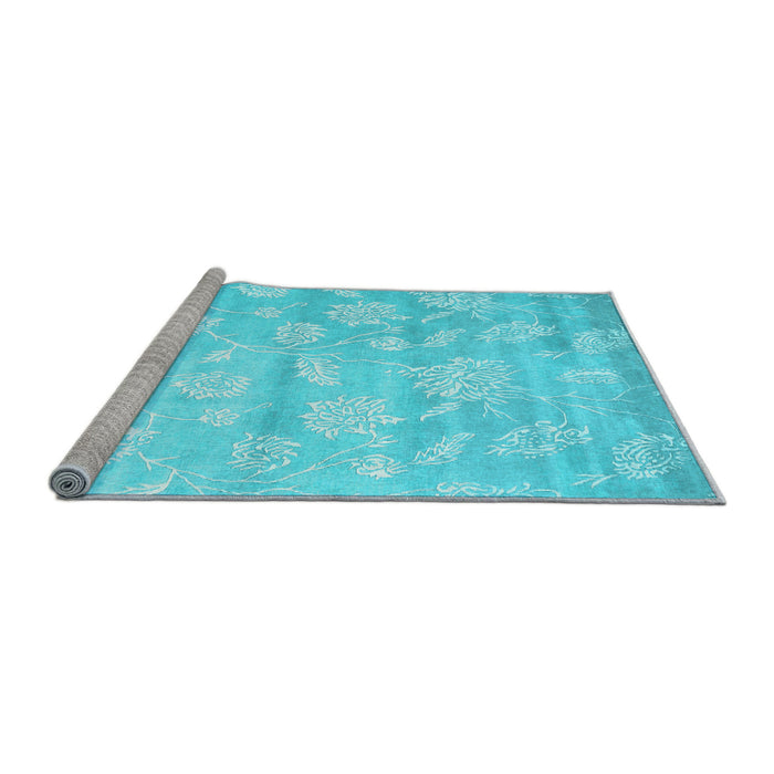 Sideview of Machine Washable Abstract Light Blue Contemporary Rug, wshcon1471lblu