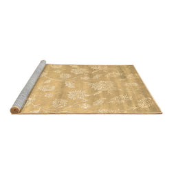 Sideview of Machine Washable Abstract Brown Contemporary Rug, wshcon1471brn
