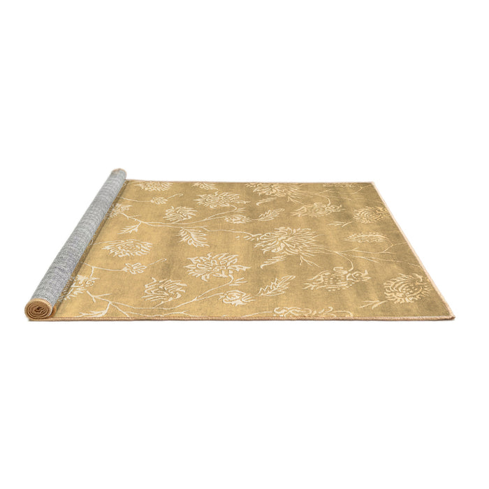Sideview of Machine Washable Abstract Brown Contemporary Rug, wshcon1471brn
