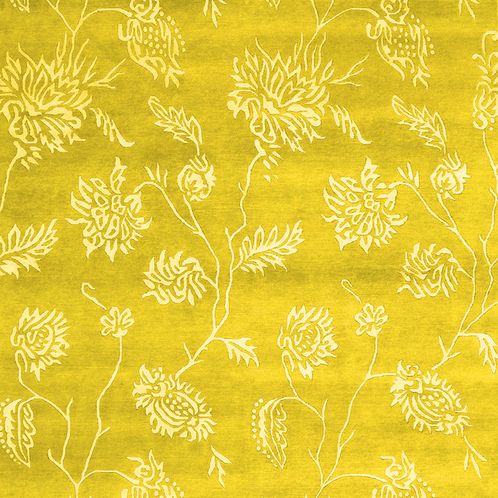 Machine Washable Abstract Yellow Contemporary Rug, wshcon1471yw