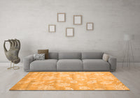 Machine Washable Abstract Orange Contemporary Rug, wshcon1471org