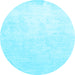 Round Solid Light Blue Modern Rug, con1472lblu