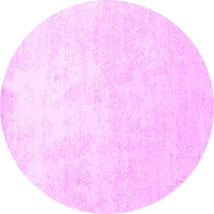 Round Machine Washable Solid Pink Modern Rug, wshcon1472pnk
