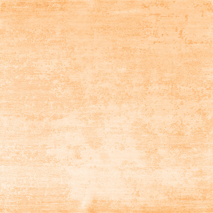 Round Machine Washable Solid Orange Modern Area Rugs, wshcon1472org