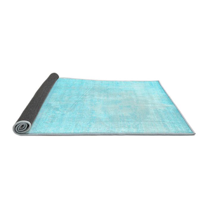 Sideview of Solid Light Blue Modern Rug, con1472lblu