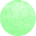 Round Solid Emerald Green Modern Rug, con1472emgrn