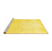 Sideview of Machine Washable Solid Yellow Modern Rug, wshcon1472yw