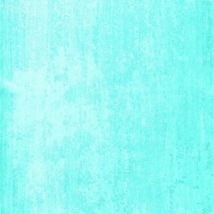 Square Machine Washable Solid Turquoise Modern Area Rugs, wshcon1472turq