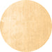 Round Solid Brown Modern Rug, con1472brn