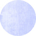 Round Solid Blue Modern Rug, con1472blu