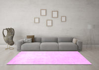 Machine Washable Solid Pink Modern Rug, wshcon1472pnk