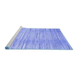 Sideview of Machine Washable Abstract Blue Contemporary Rug, wshcon1473blu
