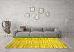 Machine Washable Abstract Yellow Contemporary Rug in a Living Room, wshcon1473yw