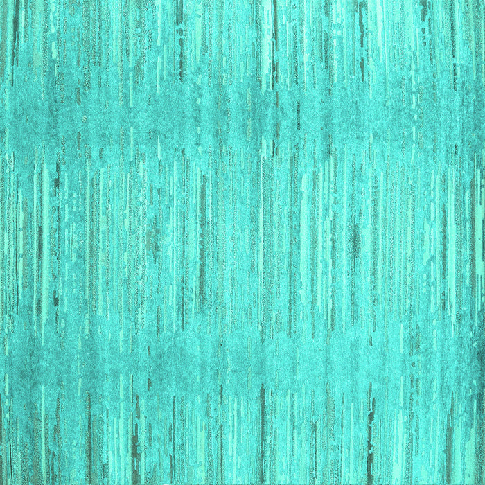 Square Machine Washable Abstract Turquoise Contemporary Area Rugs, wshcon1473turq