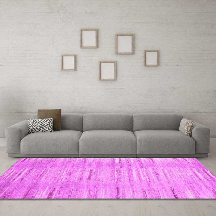 Machine Washable Abstract Pink Contemporary Rug in a Living Room, wshcon1473pnk