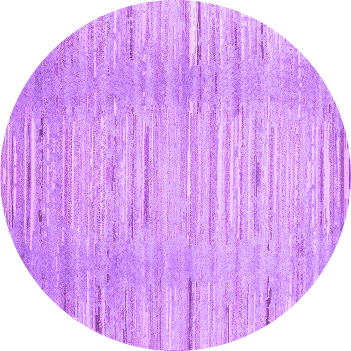 Round Abstract Purple Contemporary Rug, con1473pur