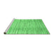 Sideview of Machine Washable Abstract Emerald Green Contemporary Area Rugs, wshcon1473emgrn