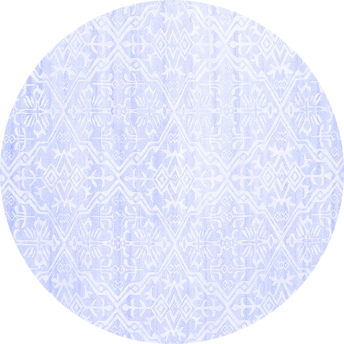 Round Solid Blue Modern Rug, con1474blu