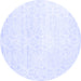 Round Solid Blue Modern Rug, con1474blu