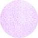 Round Solid Purple Modern Rug, con1474pur