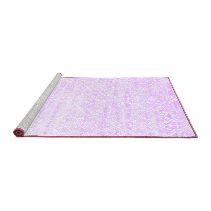 Sideview of Machine Washable Solid Purple Modern Area Rugs, wshcon1474pur