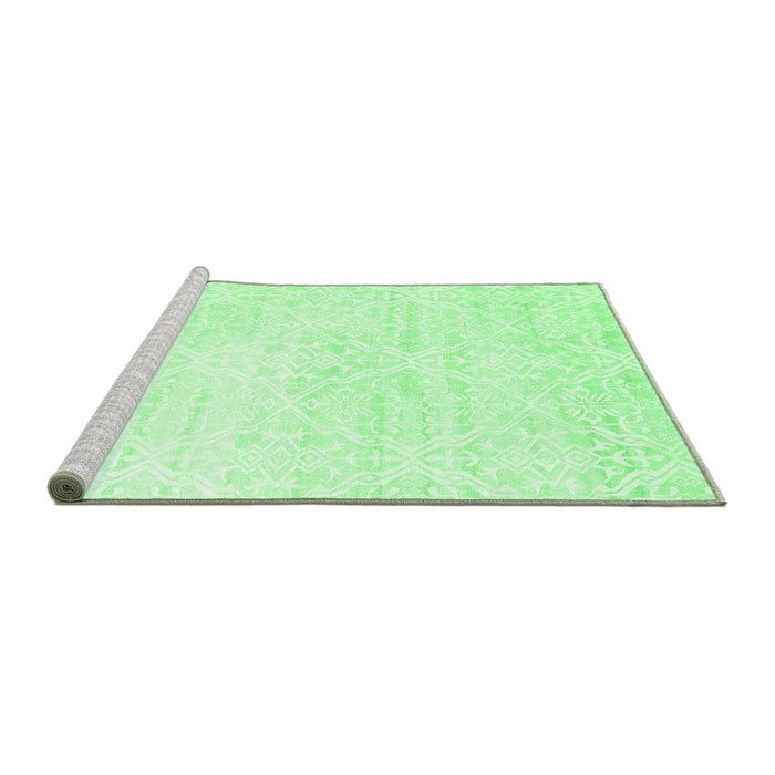 Sideview of Machine Washable Solid Emerald Green Modern Area Rugs, wshcon1474emgrn