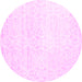 Round Solid Pink Modern Rug, con1474pnk