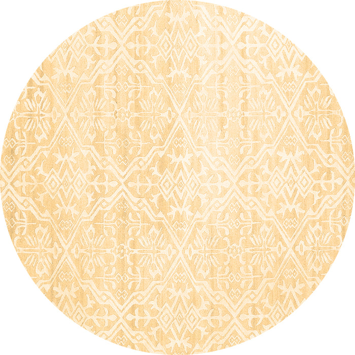 Round Machine Washable Solid Brown Modern Rug, wshcon1474brn