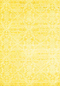 Solid Yellow Modern Rug, con1474yw