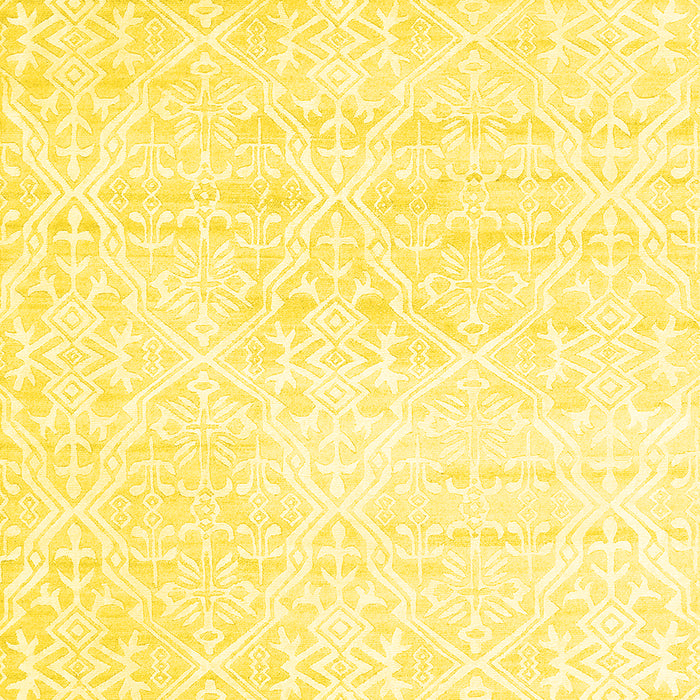 Solid Yellow Modern Rug, con1474yw