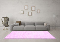 Machine Washable Solid Pink Modern Rug, wshcon1474pnk