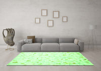 Machine Washable Solid Green Modern Rug, wshcon1475grn