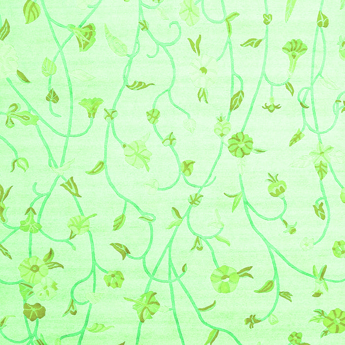 Serging Thickness of Machine Washable Solid Green Modern Area Rugs, wshcon1475grn