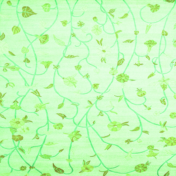 Round Machine Washable Solid Green Modern Area Rugs, wshcon1475grn