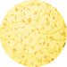 Round Solid Yellow Modern Rug, con1475yw