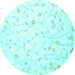 Round Solid Turquoise Modern Rug, con1475turq