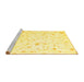 Sideview of Machine Washable Solid Yellow Modern Rug, wshcon1475yw