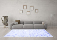 Machine Washable Solid Blue Modern Rug, wshcon1475blu