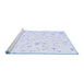 Sideview of Machine Washable Solid Blue Modern Rug, wshcon1475blu