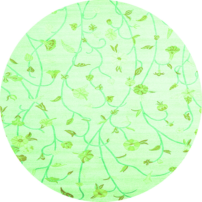 Square Solid Green Modern Rug, con1475grn